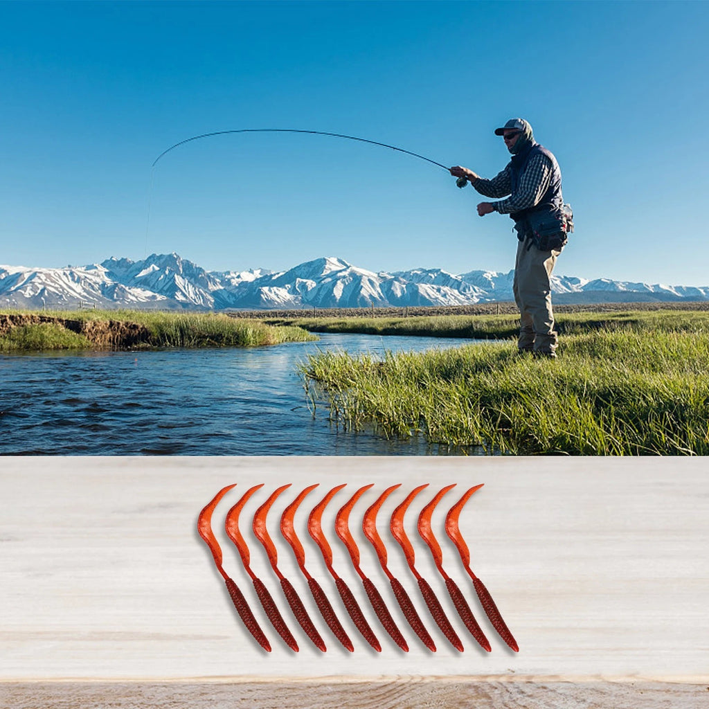 Earthworm Simulation Red Worm Lure for Fishing (Attractive Fish Design)