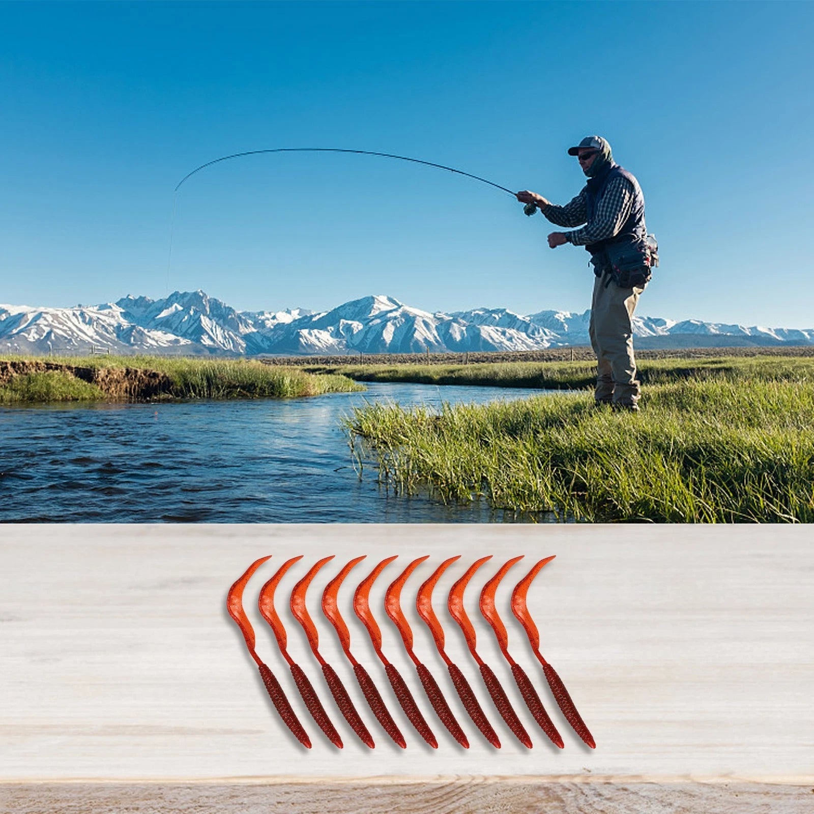 Earthworm Simulation Red Worm Lure for Fishing (Attractive Fish Design)