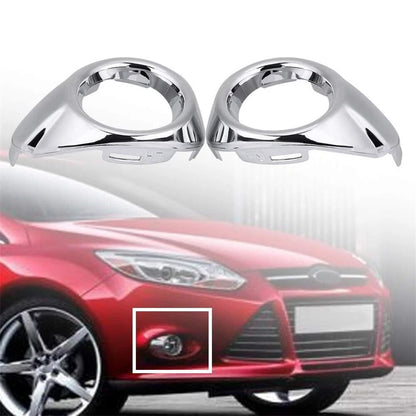 2Pcs Front Fog Light Lamp Cover Chrome Ring Trim for Ford Focus (2012–2014)