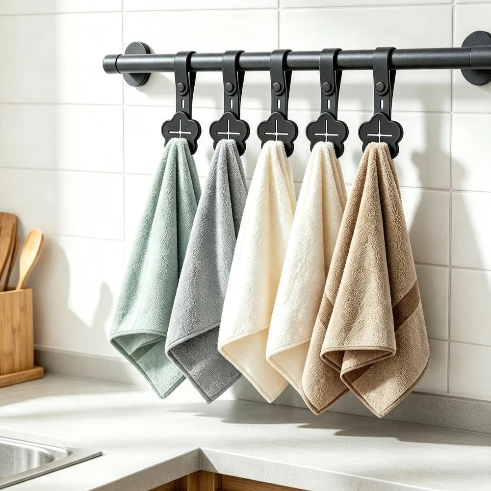 6X Silicone Towel Holder for Bars 1/2 to 1.5 Inches Diameter
