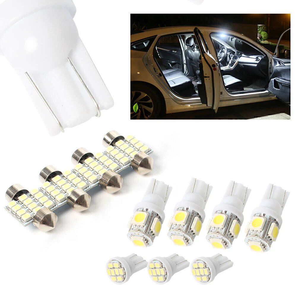11PCS White LED Interior Lights Package for T10 31mm (Map, Dome, License Plate)