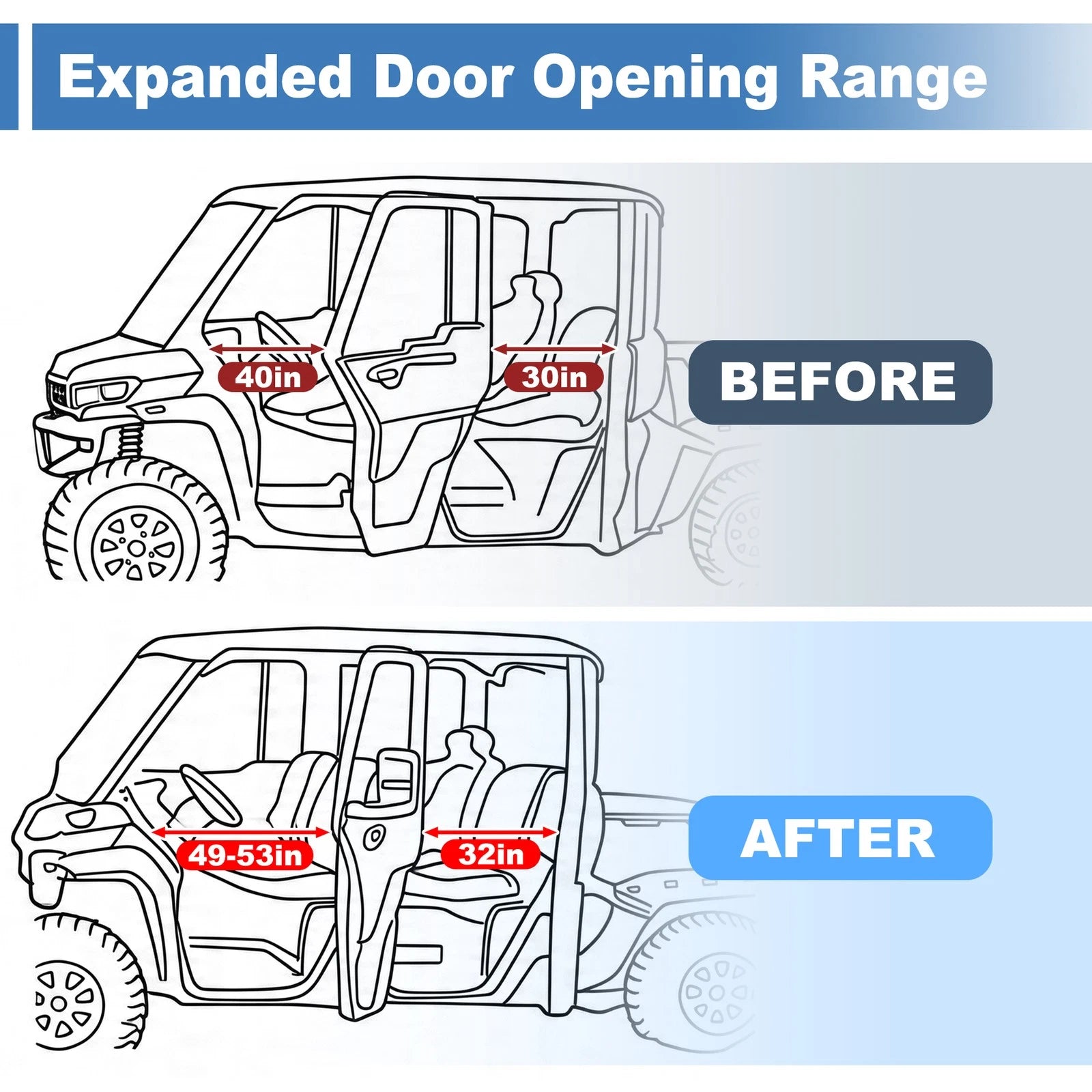 6 Pcs Extended Door Cables for Can Am Defender Max (2022–Present)