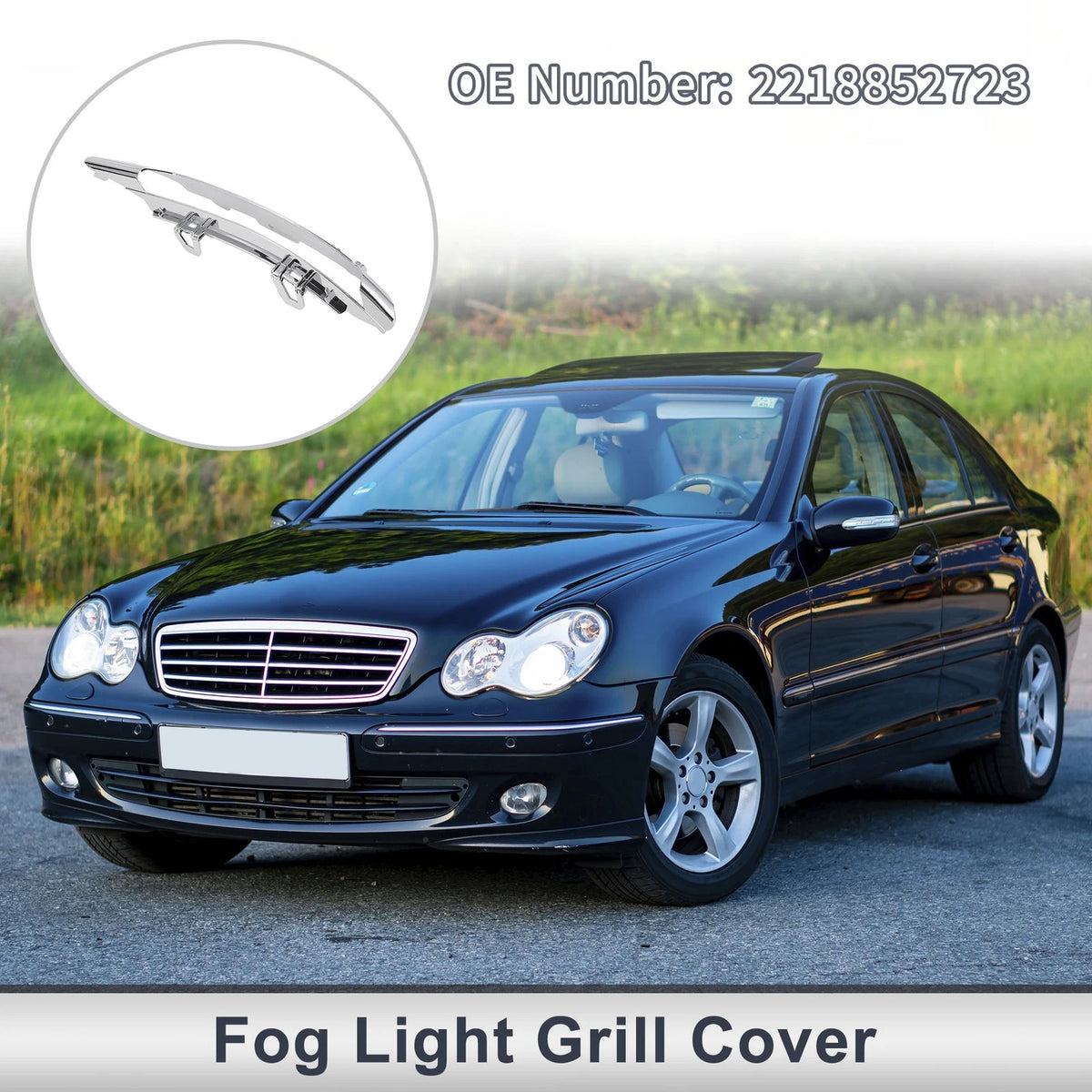 Front Left Fog Light Grill Replacement for Mercedes Benz W221 (2010–2013)