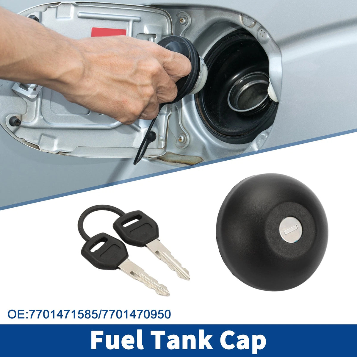 Locking Gas Cap with Keys for Renault Clio II (1998–2006) No.7701471585