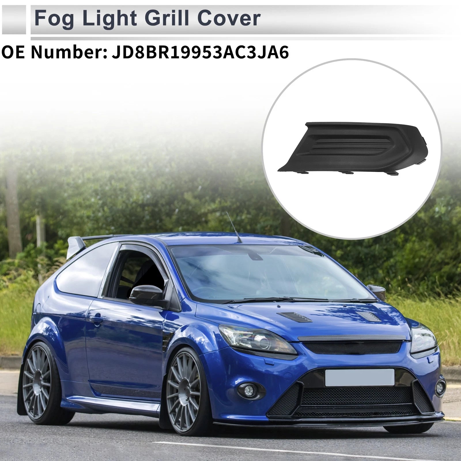 Front Left Fog Light Grill Replacement for Ford Escort (2015–2019)