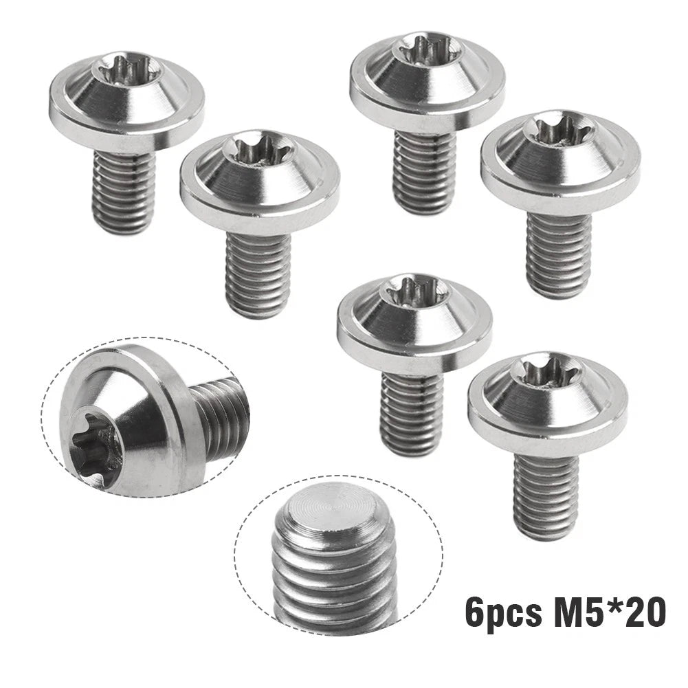 6pcs Titanium Alloy M5x20mm Torx Head Bolts for Motorcycle