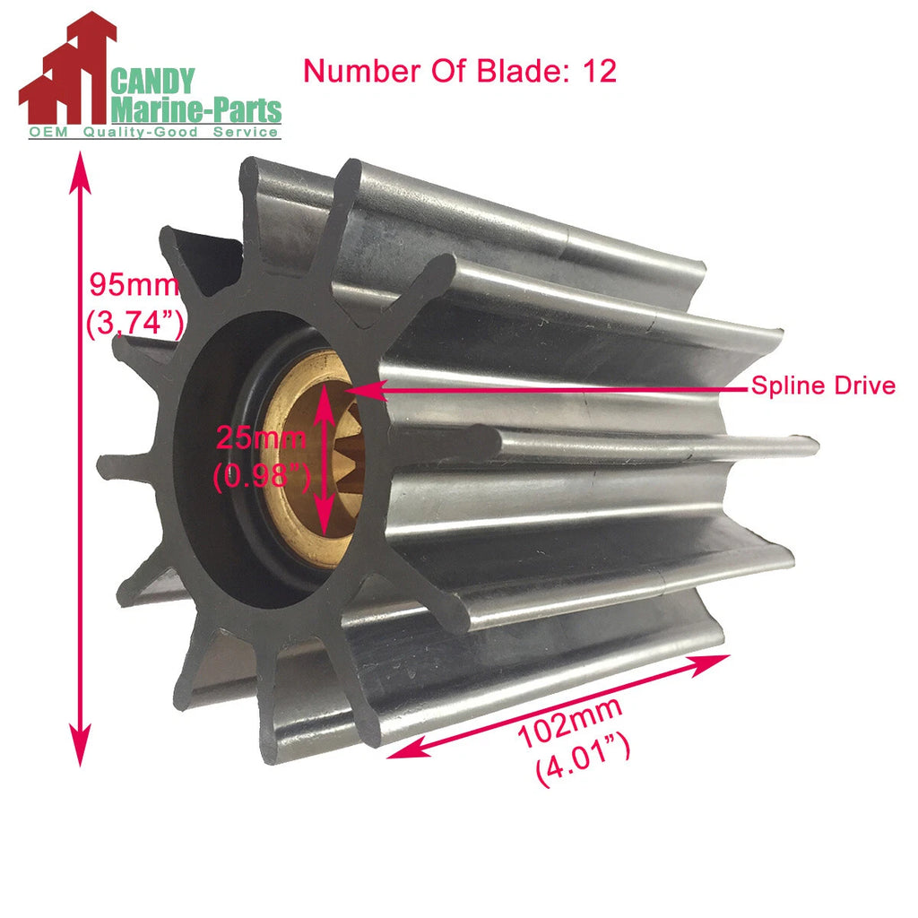 Water Pump Impeller for CEF 500192 Onan 132-0415 Sherwood 29000K G2902-01 G2902X