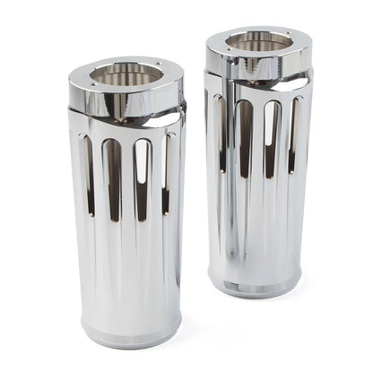 2" CNC Fork Boots Cover for Harley Touring (1984–2013) Pair Chrome