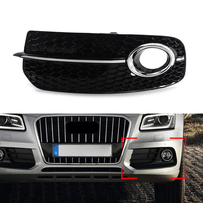 Front Bumper Fog Light Grille Upgrade Grill Fit AUDI Q5 2013-2017 Black