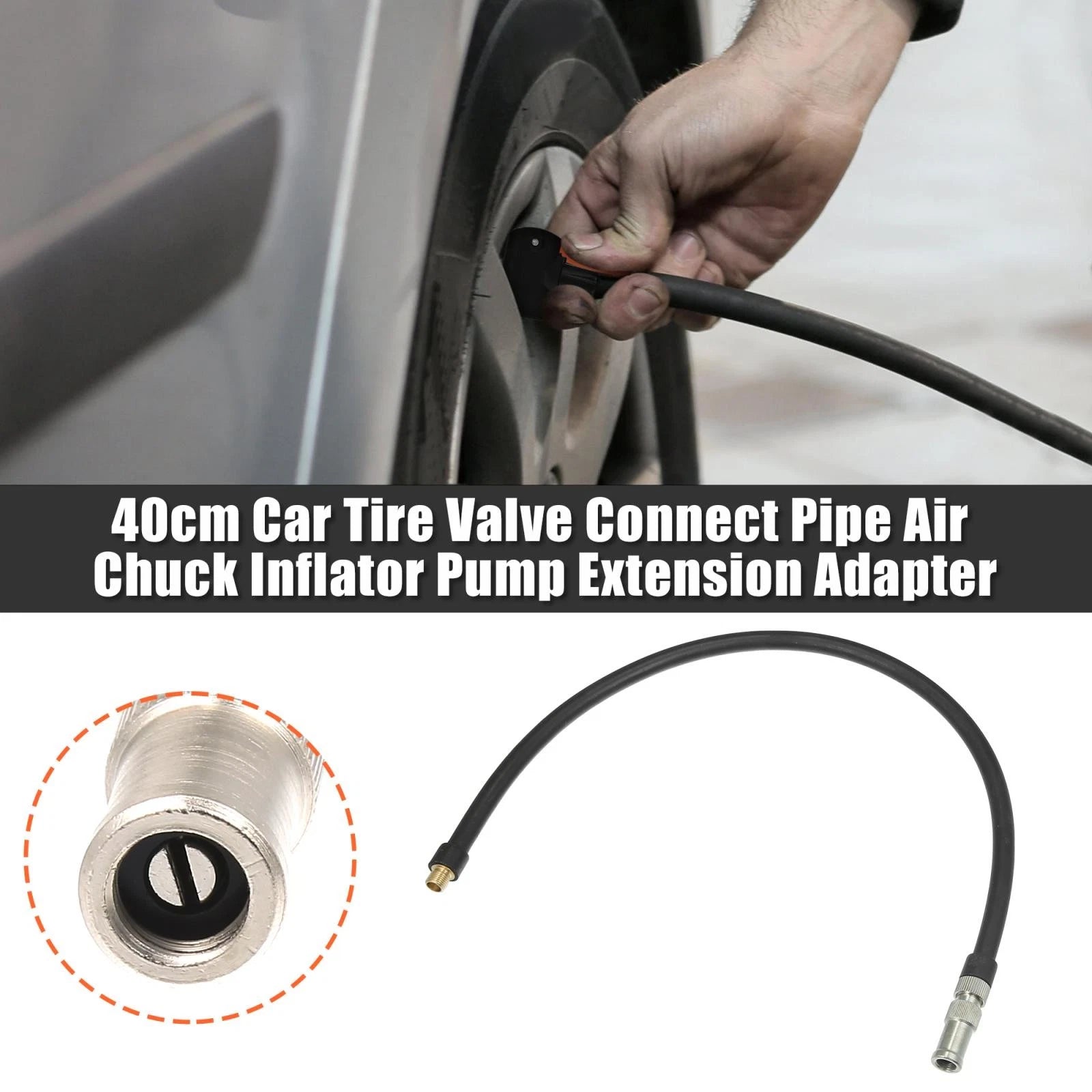 Flexible Copper Rubber Tire Valve Connect Pipe 40cm for Car Bike