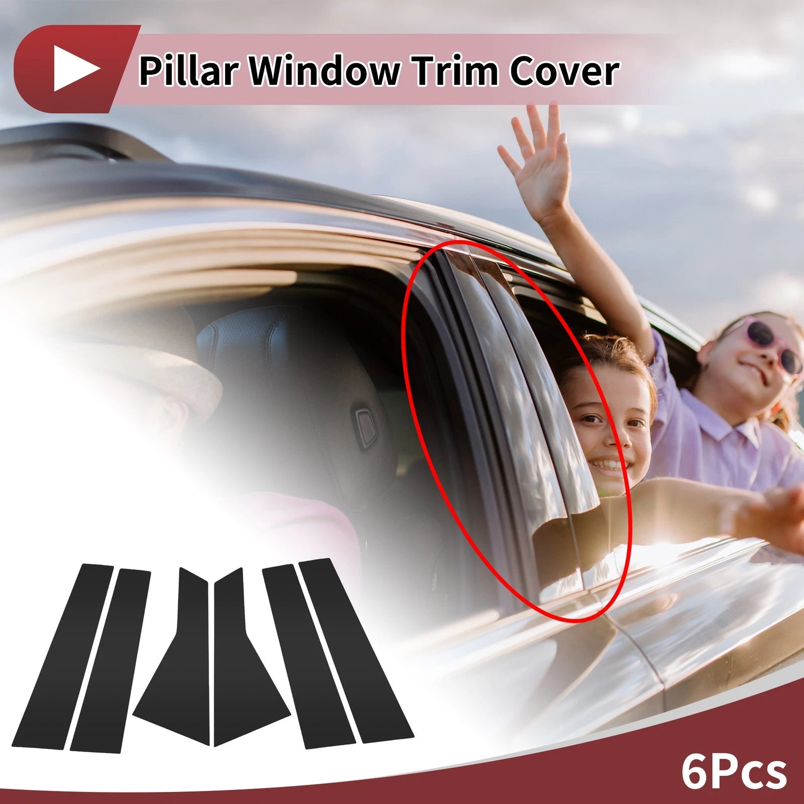 6 Pcs Door Pillar Window Trim Replacement for Mercedes-Benz B-Class (2012–2019)