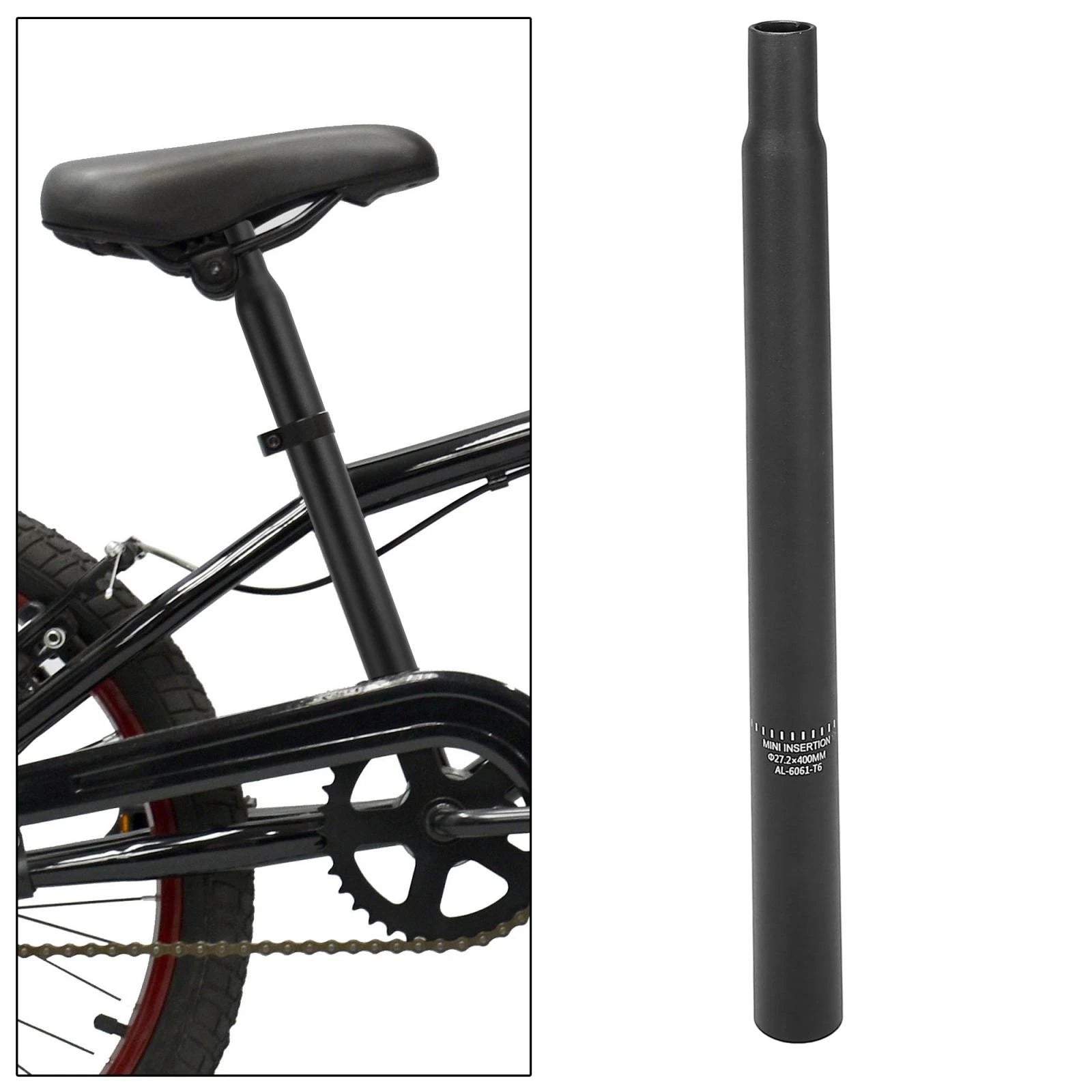 Aluminum Bicycle Seat Post Replacement for 27.2mm x 400mm Black (Road)