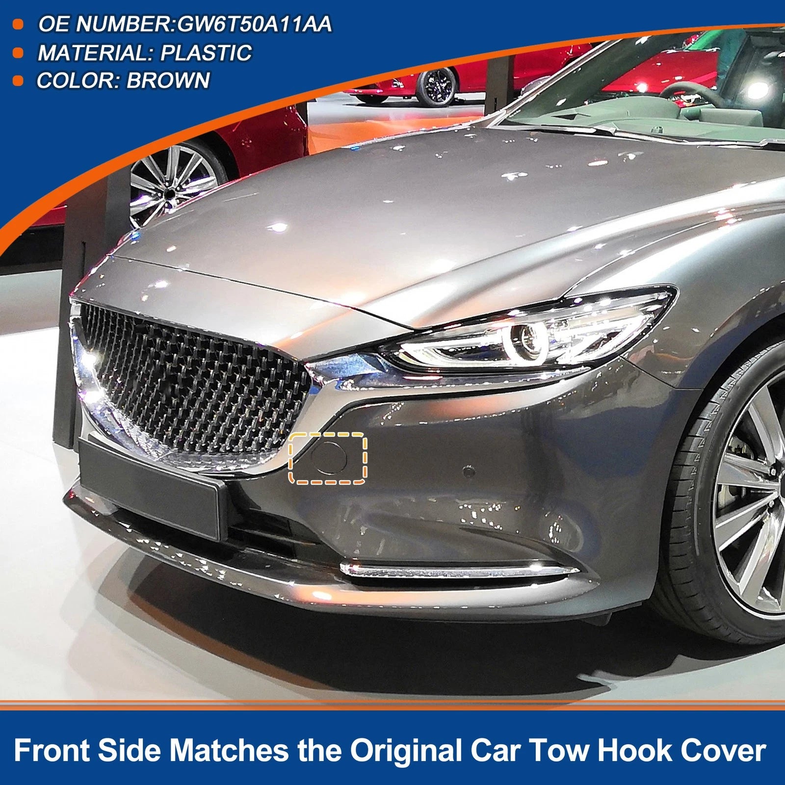 Front Right Tow Hook Cover Replacement for Mazda 6 Atenza (2013–2020)