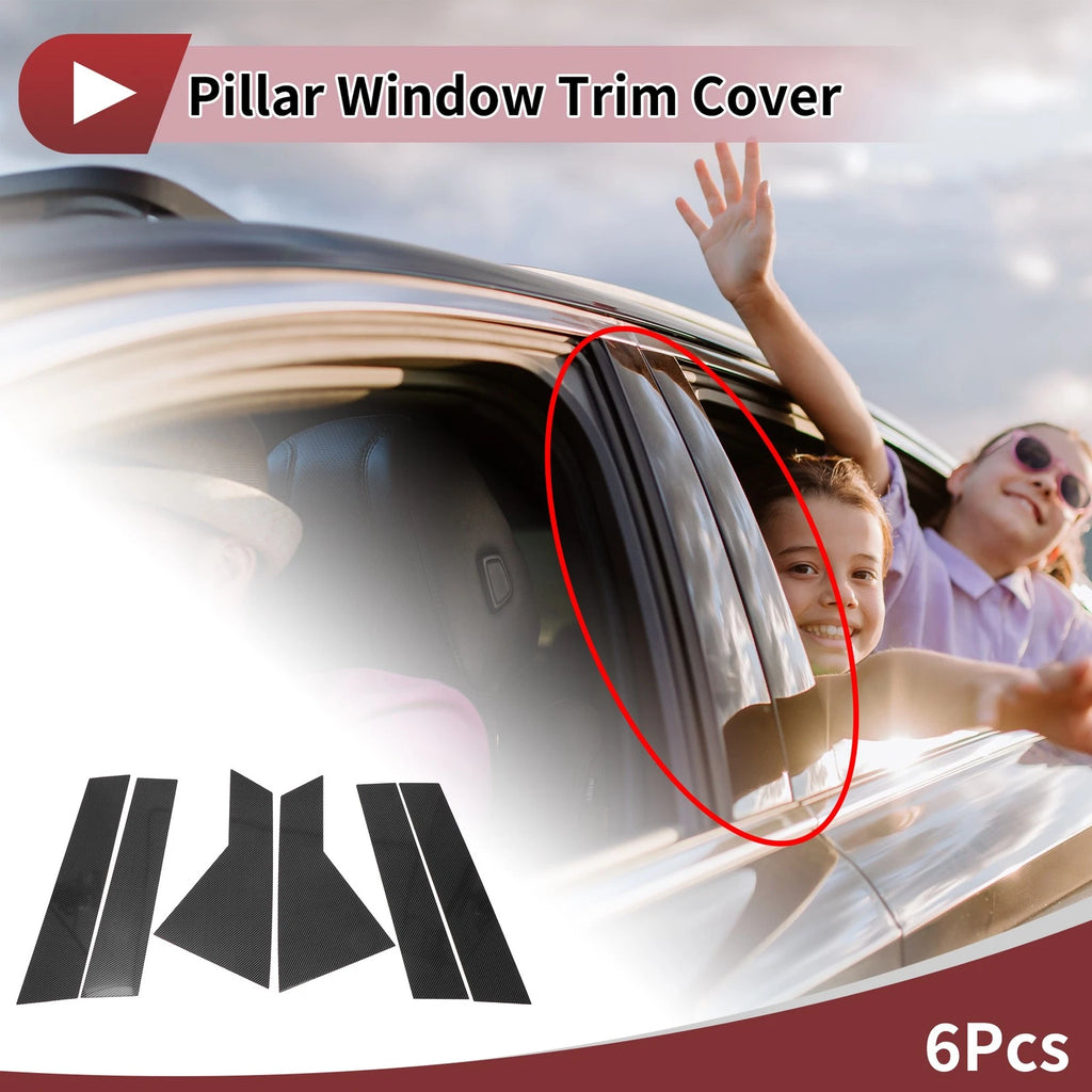 6 Pcs Door Pillar Window Trim Replacement for Mazda CX-9 (2007–2015)