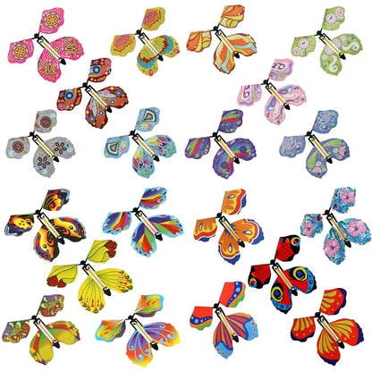 20X Sensory Wind Up Flying Butterfly Cards - Colorful Designs
