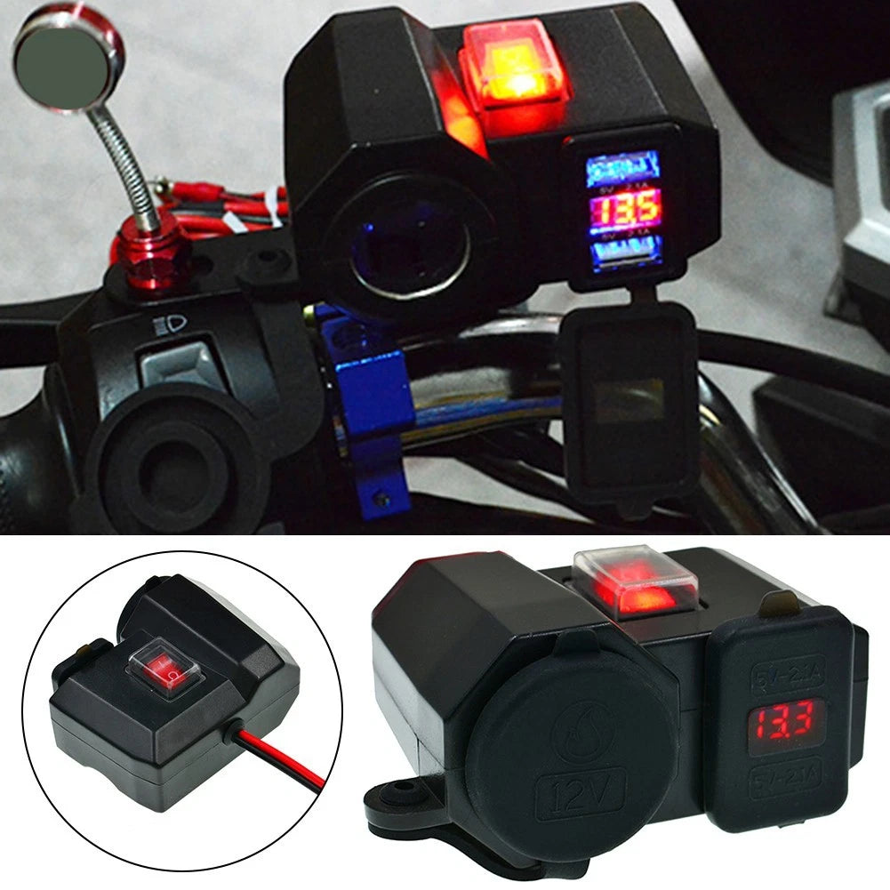 Dual USB Charger for Motorcycles (Universal Fit)