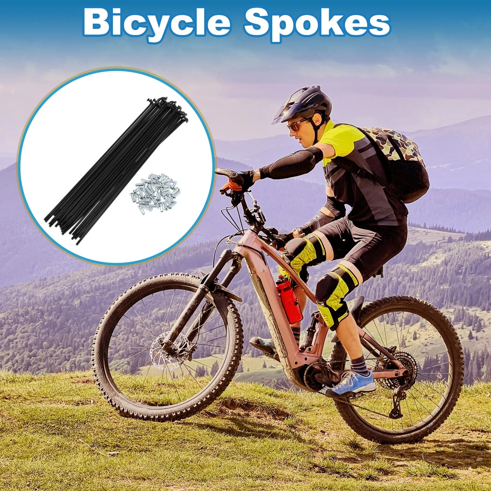 Bicycle Spokes Nipple Set 210mm Carbon Steel Black for Universal (2000–2026)