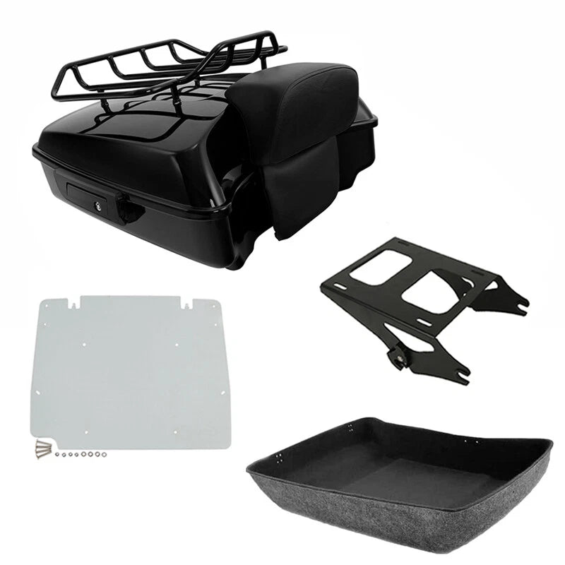 Trunk Backrest Pad Mount Rack Base Plate for Harley Road Glide (2014–2026)