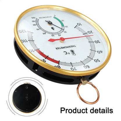 Indoor Outdoor Sauna Thermometer with Humidity Meter (10 to 120°F)