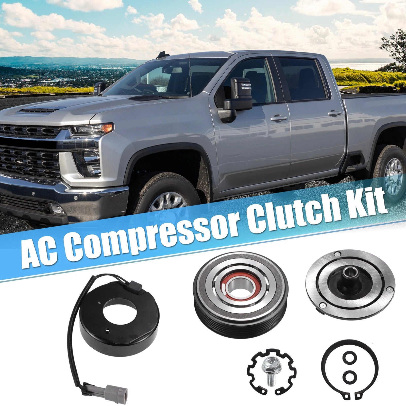 AC Compressor Clutch Kit for Chevrolet Silverado 2500HD 2002–2013