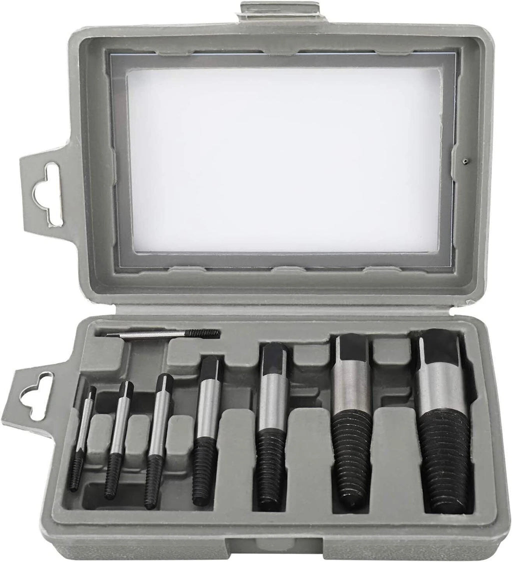 8-Piece Screw Extractor Set for Damaged Bolts and Drills