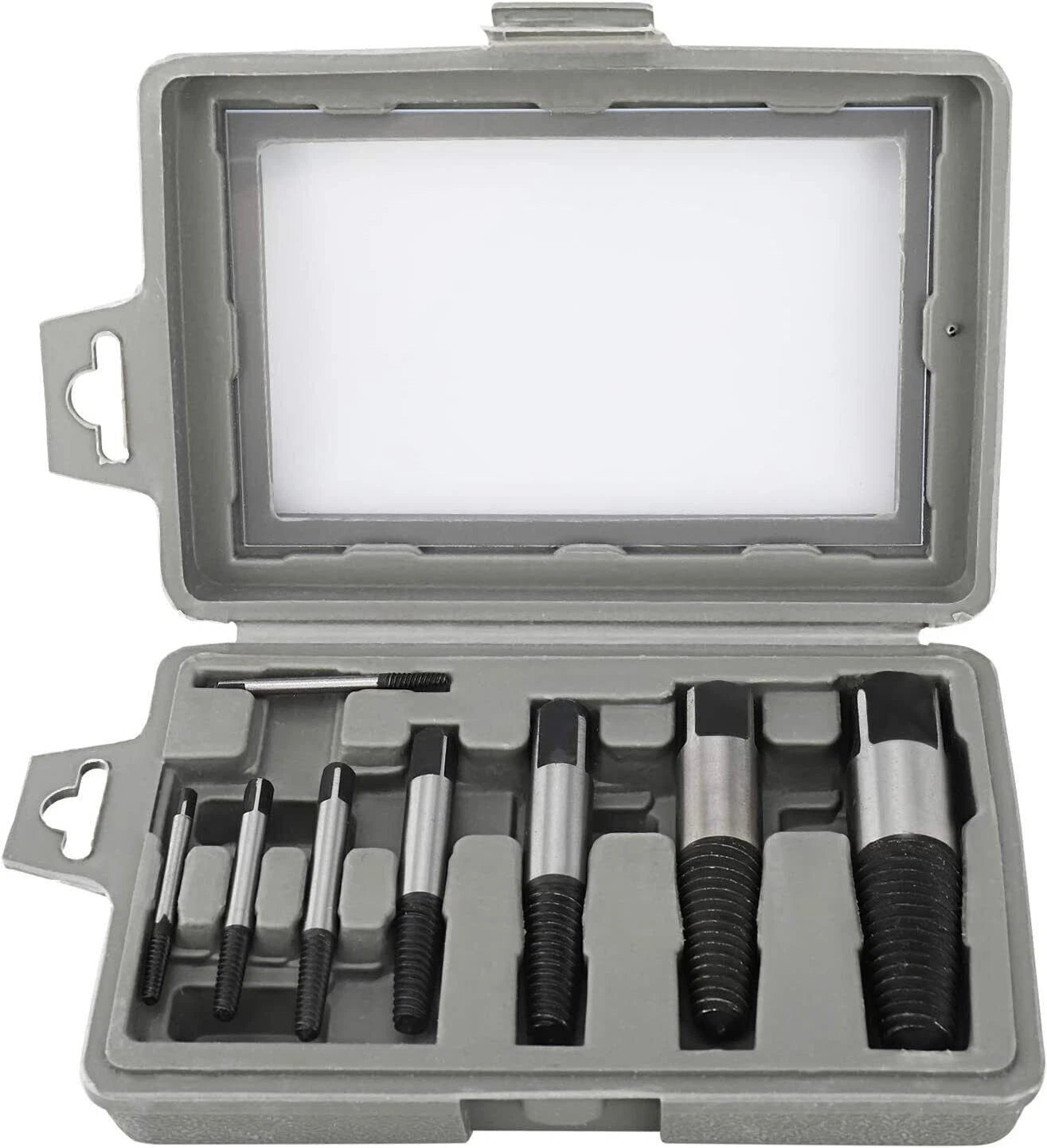 8-Piece Screw Extractor Set for Damaged Bolts and Drills