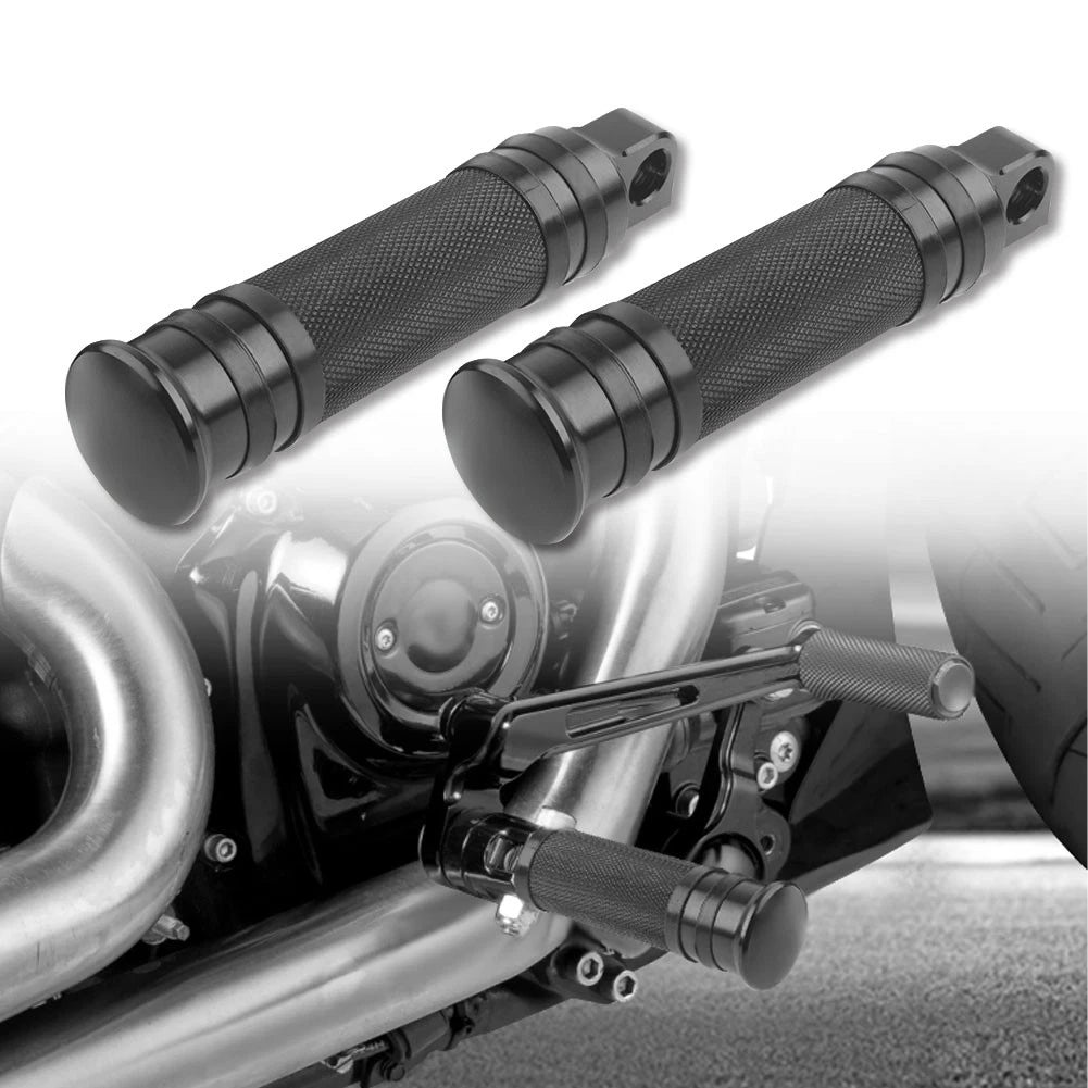 1 Pair Black Aluminum Foot Pegs for Harley (Motorcycle)