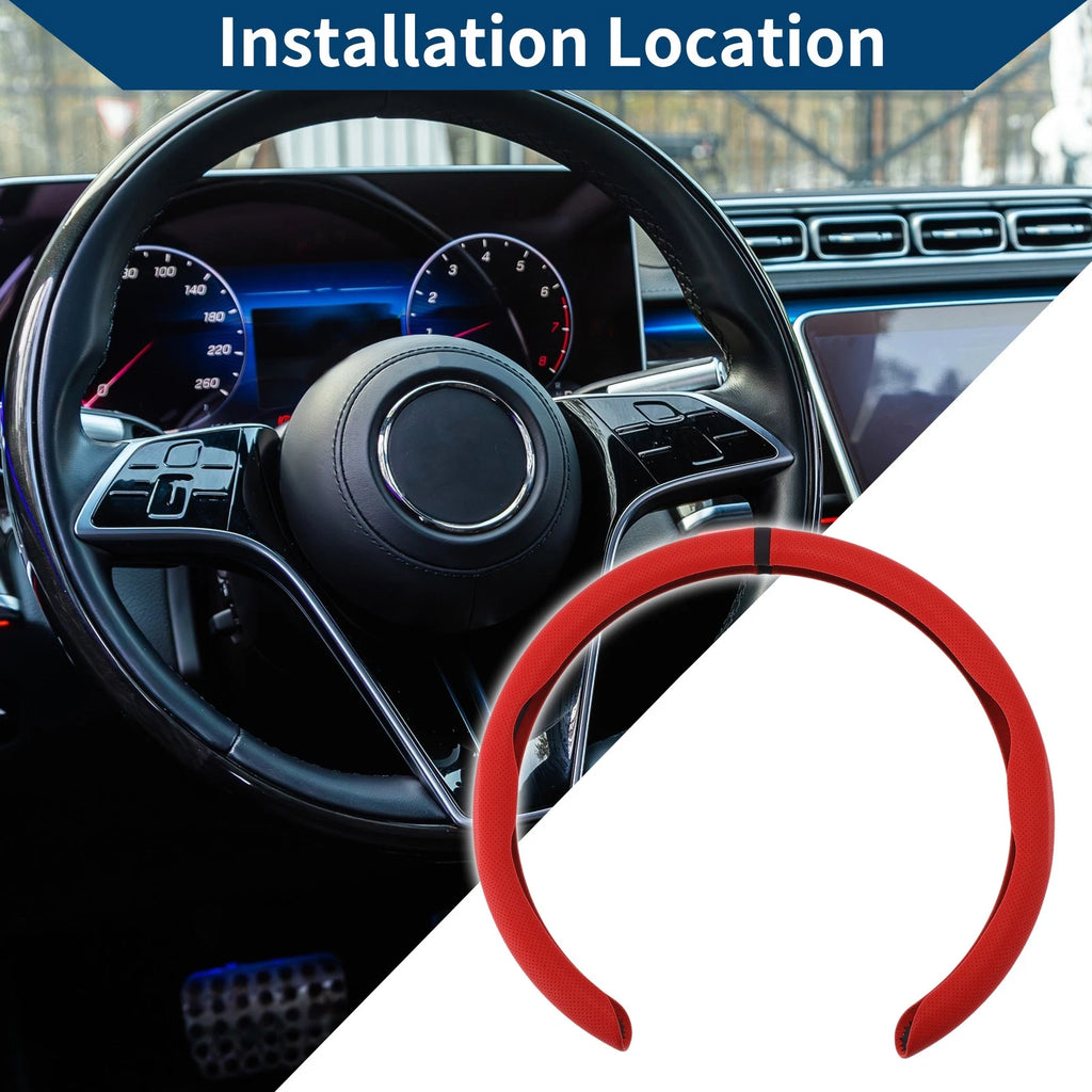 Steering Wheel Cover for Car 14.96" Red Black (Fits )