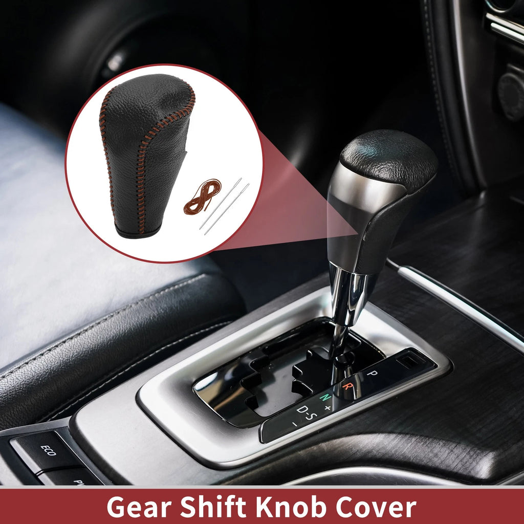 Gear Shift Knob Cover Pebbled Black Brown Replacement for Honda Accord (2008–2012)