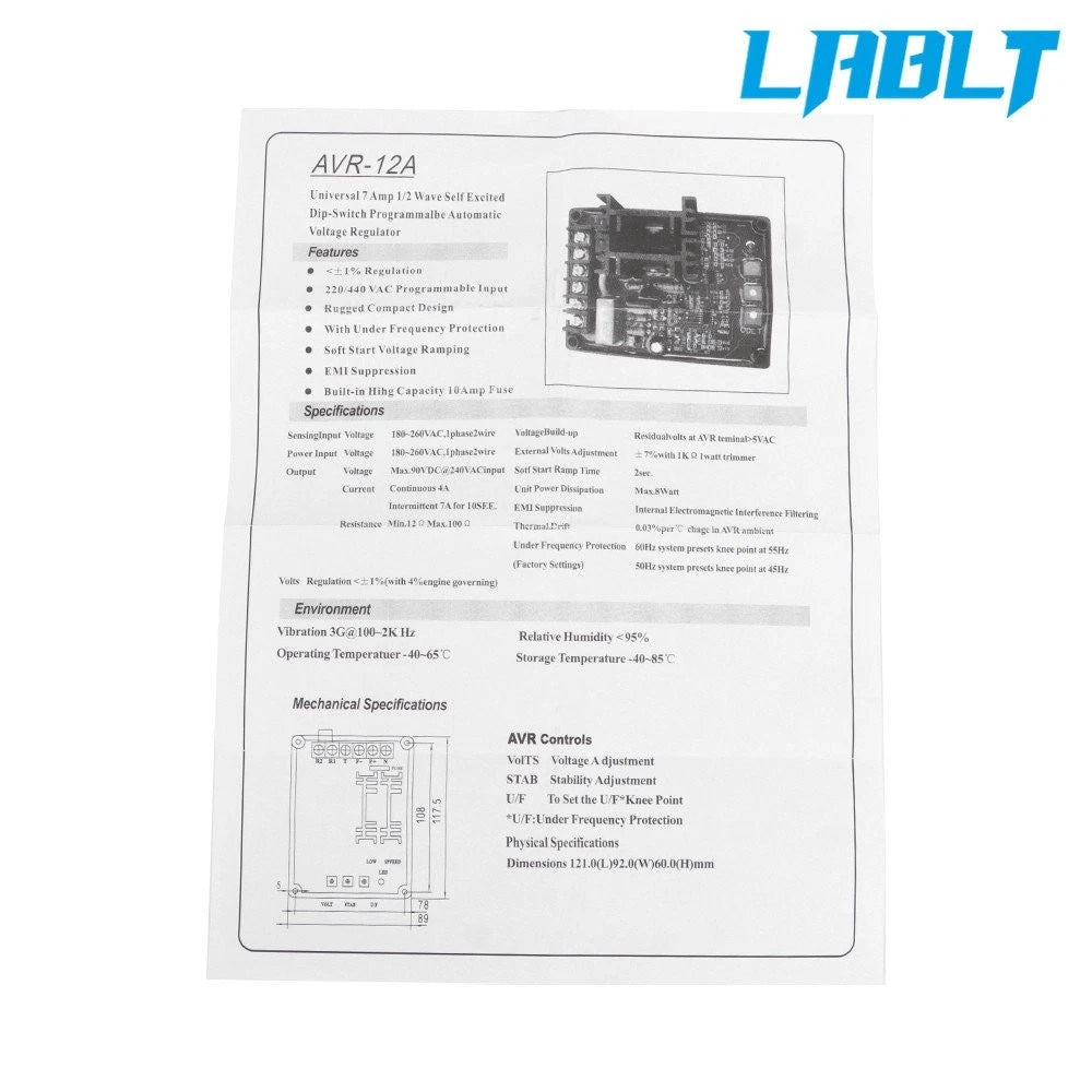 Automatic Voltage Regulator AVR GAVR 12A for LABLT