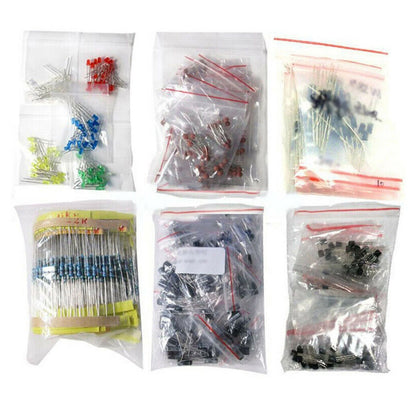 1390pcs Electronic Components Set - LED Diode, Transistor, Capacitor, Resistor
