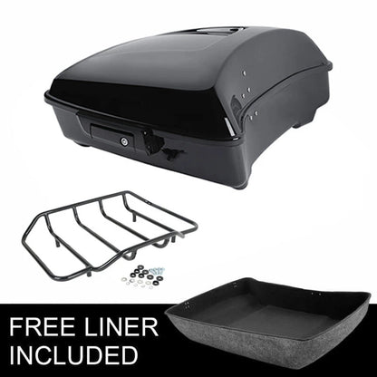 Black Chopped Trunk Backrest Pad for Harley Touring Road Street Glide (2014–2026)