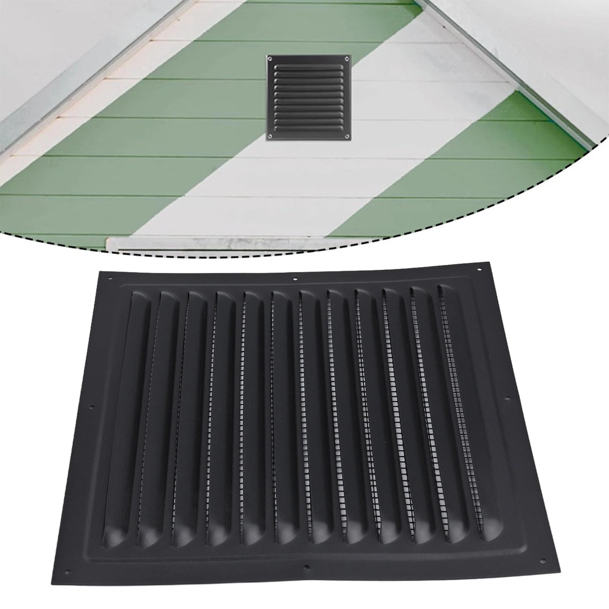 Square Portable Aluminum Louver Vent Grille Cover 250x250mm