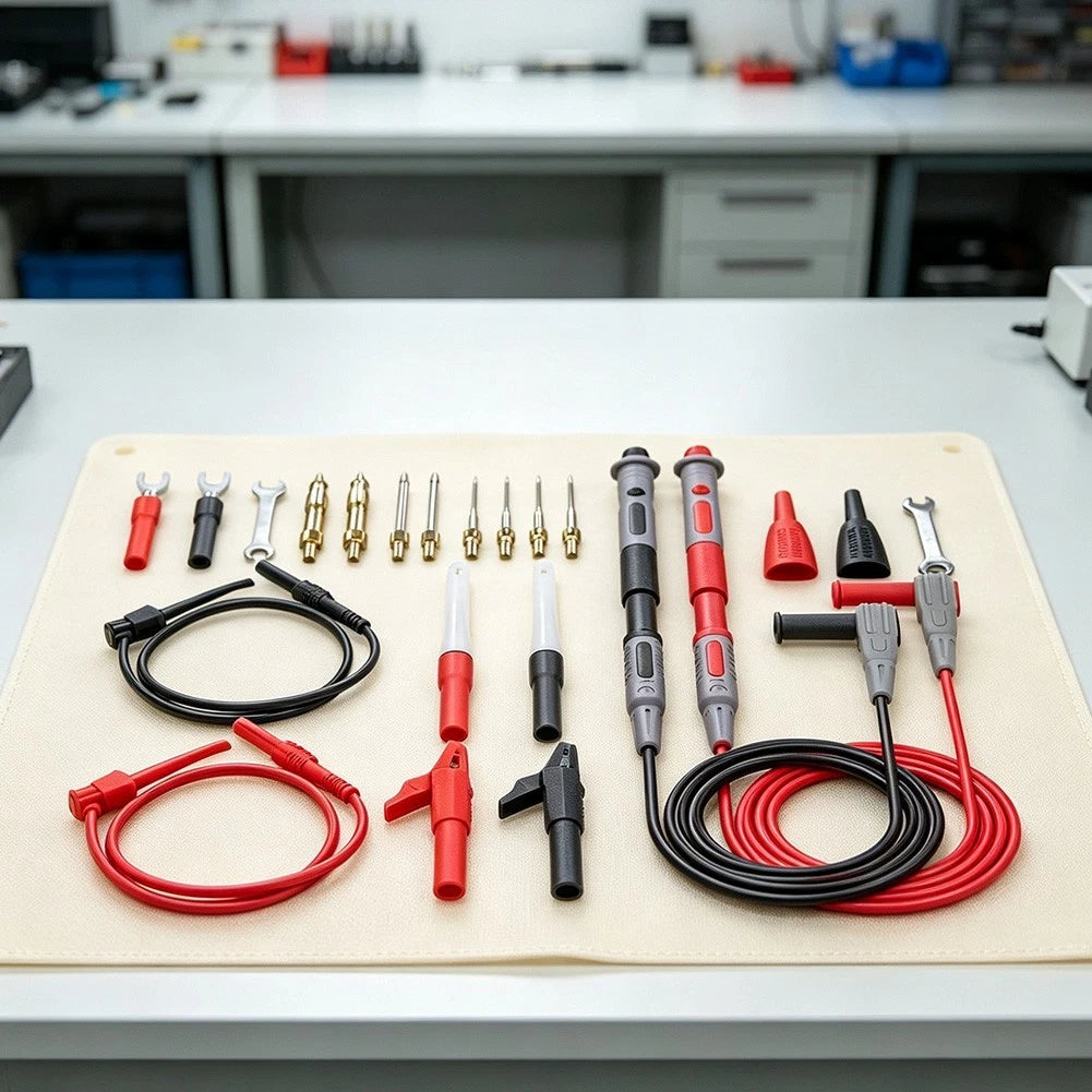 Multimeter Test Cable Kit for Safe Auto Testing (Interchangeable Probe Tips)
