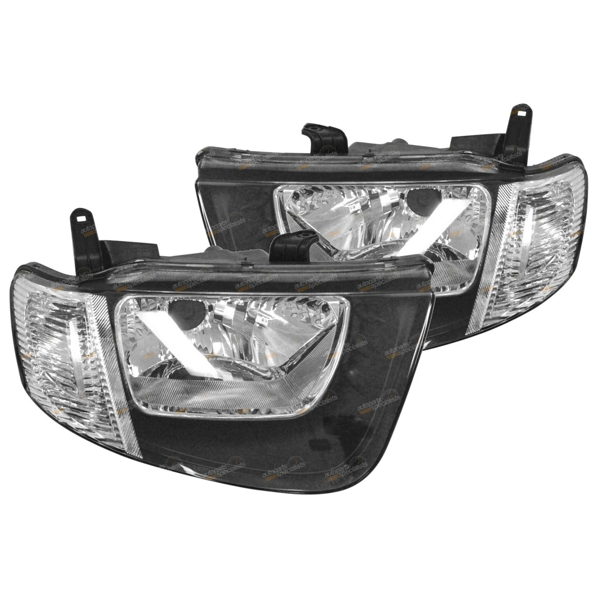 Headlights Pair with Clear Flasher for Mitsubishi Triton ML GL GLX Ute (2006–2009)