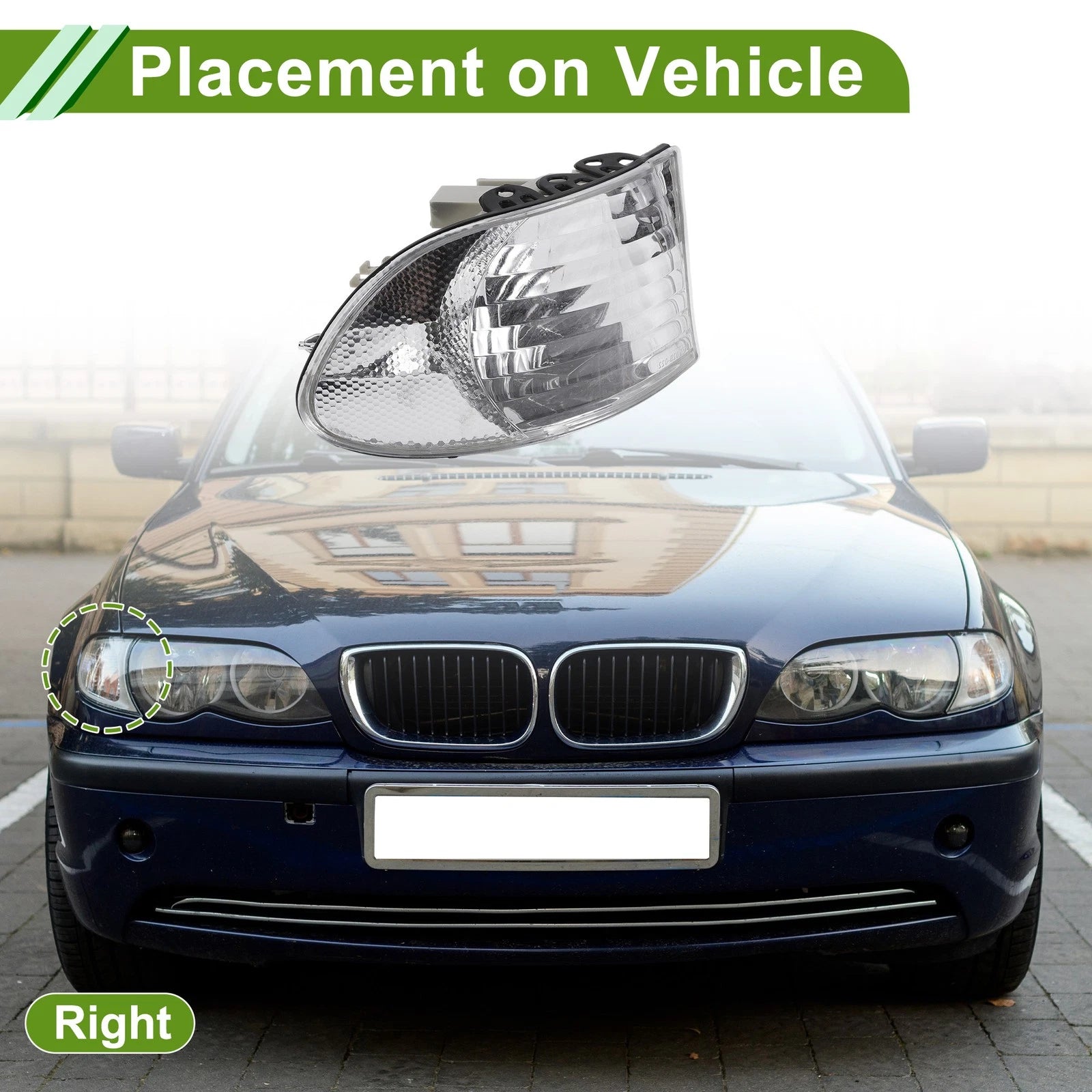 Right Corner Signal Light Cover Replacement for BMW 7 Series (1999–2001)
