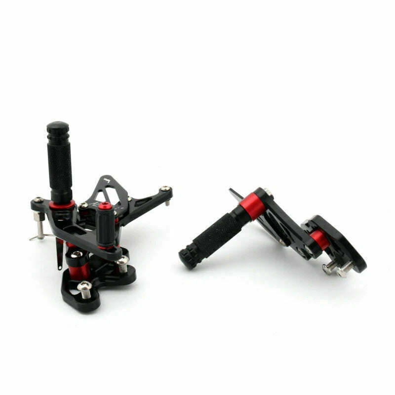 Aluminum Rearsets Footpegs Pedals for Suzuki GSX-R 600 750 (2011–2019) Black T9
