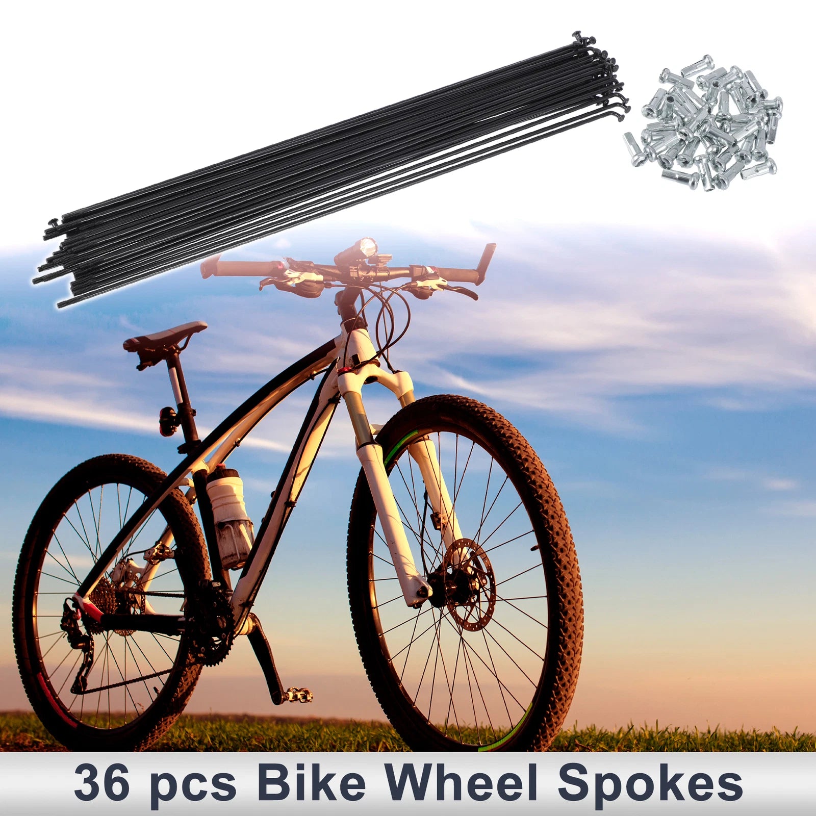 Bicycle Spokes and Nipples Set 45 Steel 287mm for Universal (Universal)