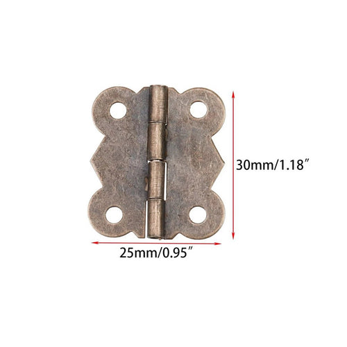10Pc Antique Butterfly Hinge for Jewelry Chest, Wine Box, Dollhouse (25x30mm)