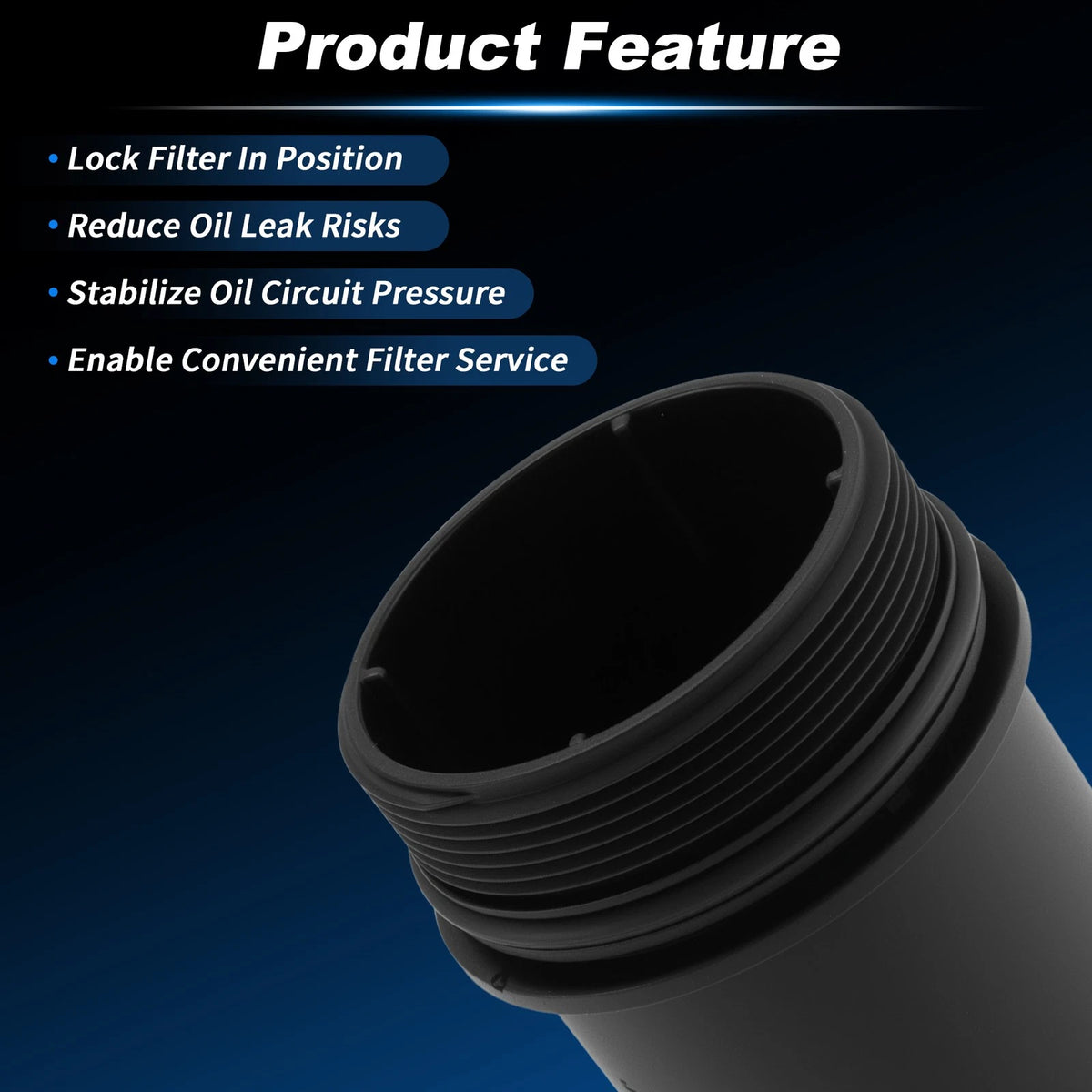 Oil Filter Housing Cap for Porsche 718 (2018–2025) 0PC115403 Plastic Black
