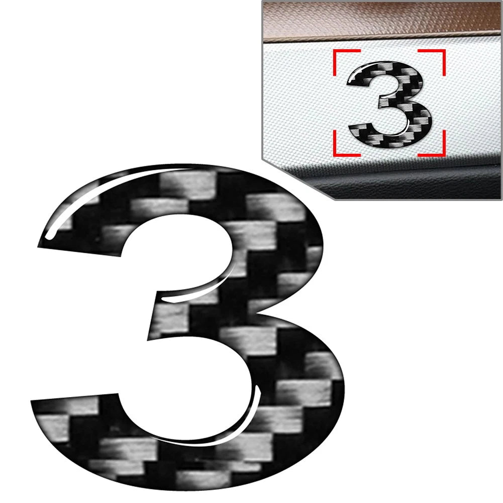 3 Window Door Badges for Car (Carbon Black)