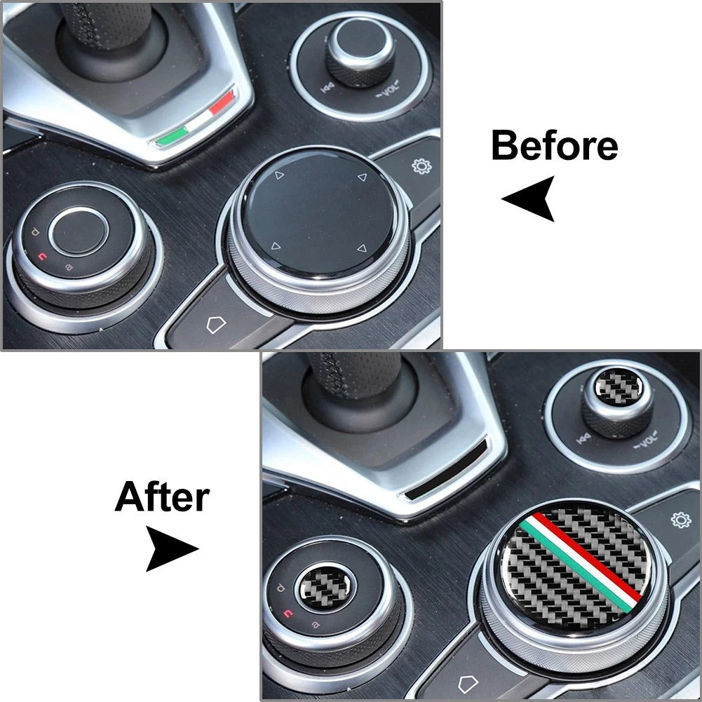 Center Console Multimedia Knob Cover Trim for Alfa Romeo Giulia (2020–2021)