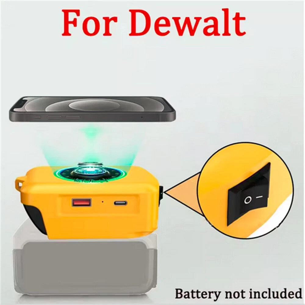 Wireless Charger Adapter for Dewalt 18V-20V Battery