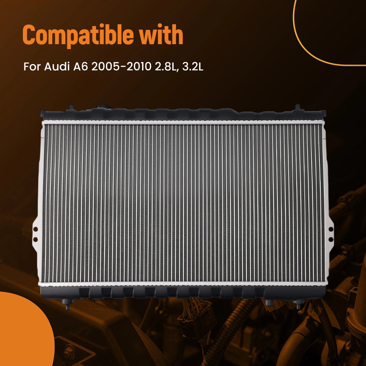 Coolant Radiator Assembly for Audi A6 2.8L 3.2L (2005–2010) 60236A AT 2828