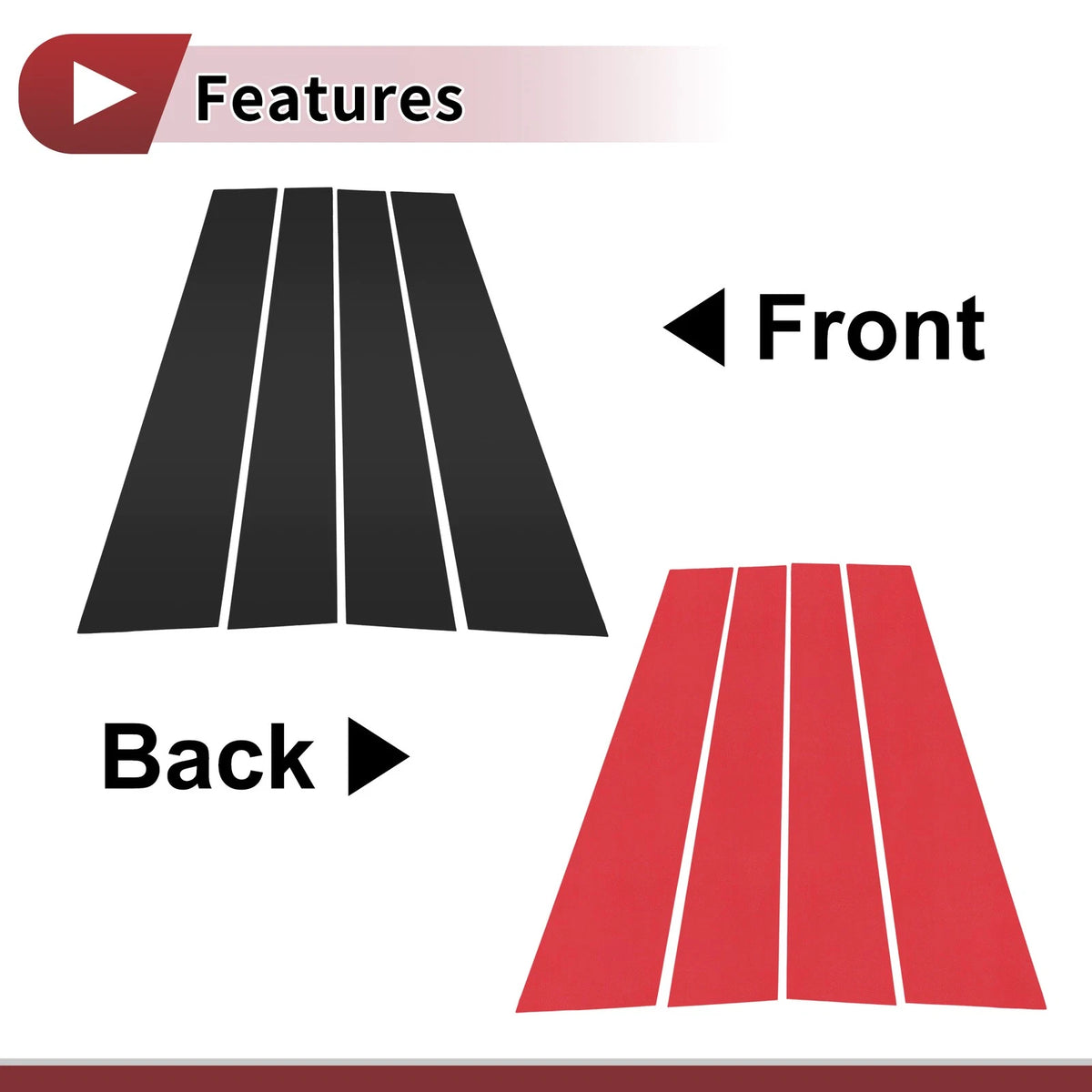 Front Left Right Door Pillar Window Trim for Volkswagen Polo Sedan (2002–2010)