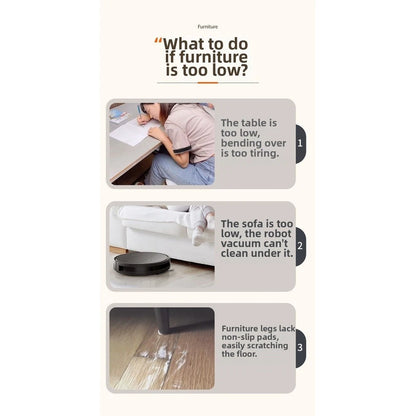 Set of 4 Adjustable Rubber Furniture Risers for Bed Sofa Table