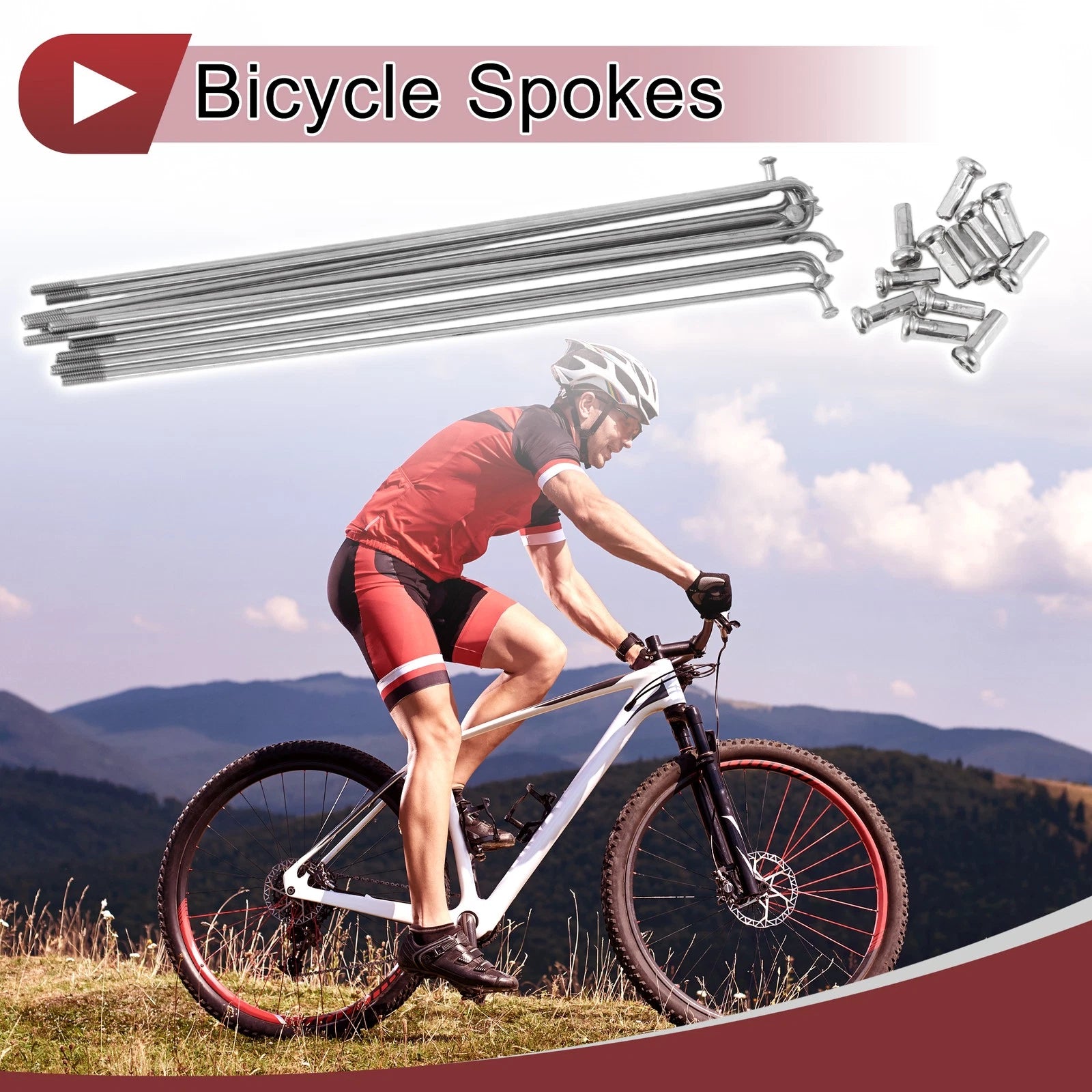 14G Bicycle Spokes 159mm Replacement Set for 24 26 Inch Wheel (304 Steel)