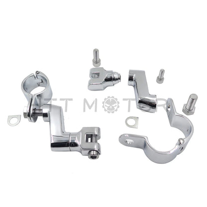 Chrome 1.5" 38mm Highway Engine Crash Bar Foot Pegs for Harley