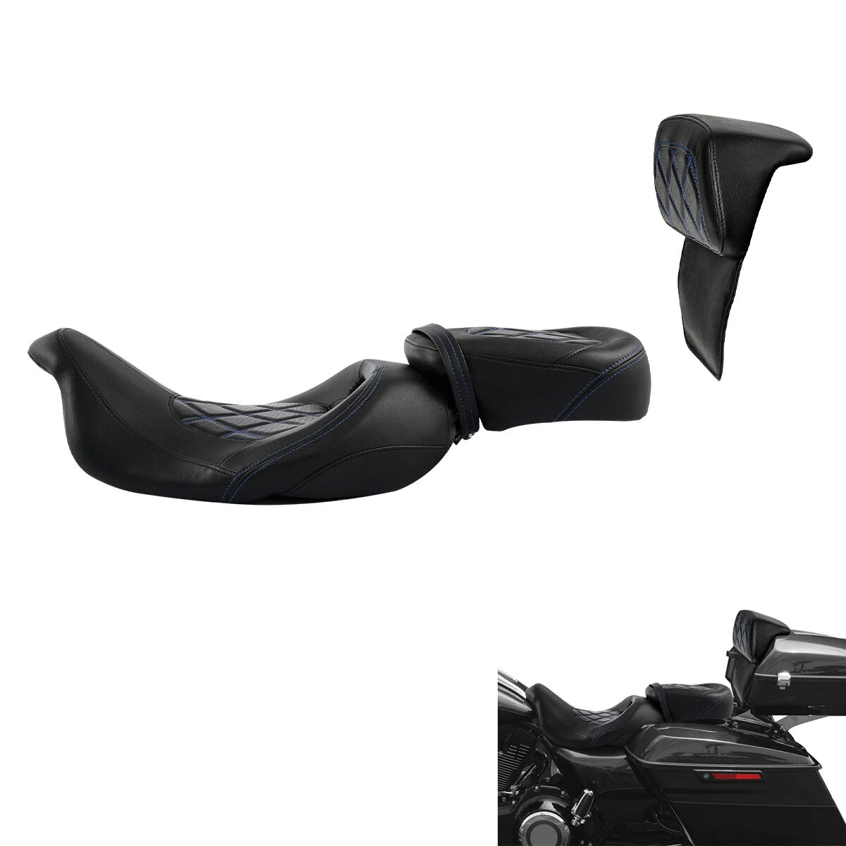 Backrest Pad Set for Harley CVO Road Glide (2014–2023)