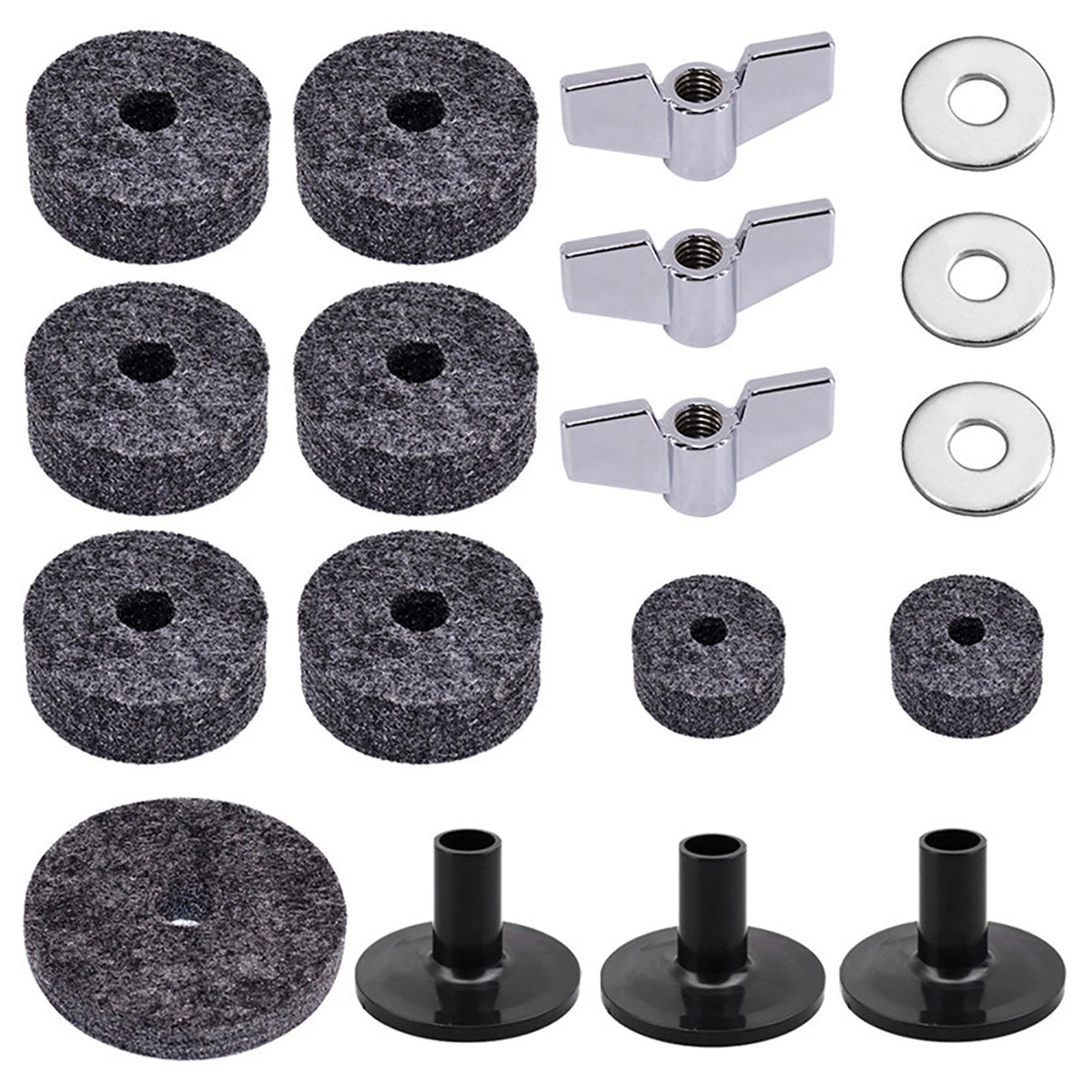 18Pcs Cymbal Part Replacement Hi Hat Felt Wing Nut for Drum Set